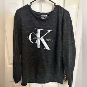 Calvin Klein Womens Fleece Crewneck Heathered gray sweatshirt large